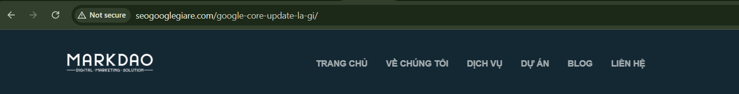 Ví dụ về cấu trúc một URL có chưa Slug