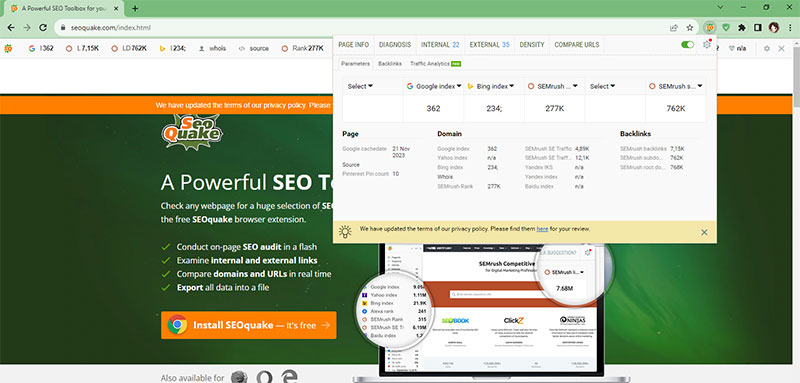 Phần mềm SEO SEOquake