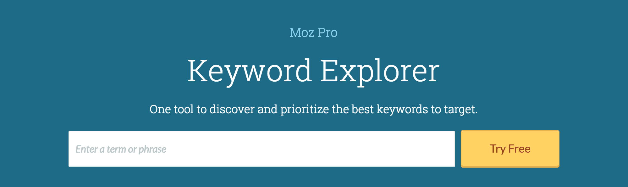 Keywords Research tool - Moz Keyword Explorer