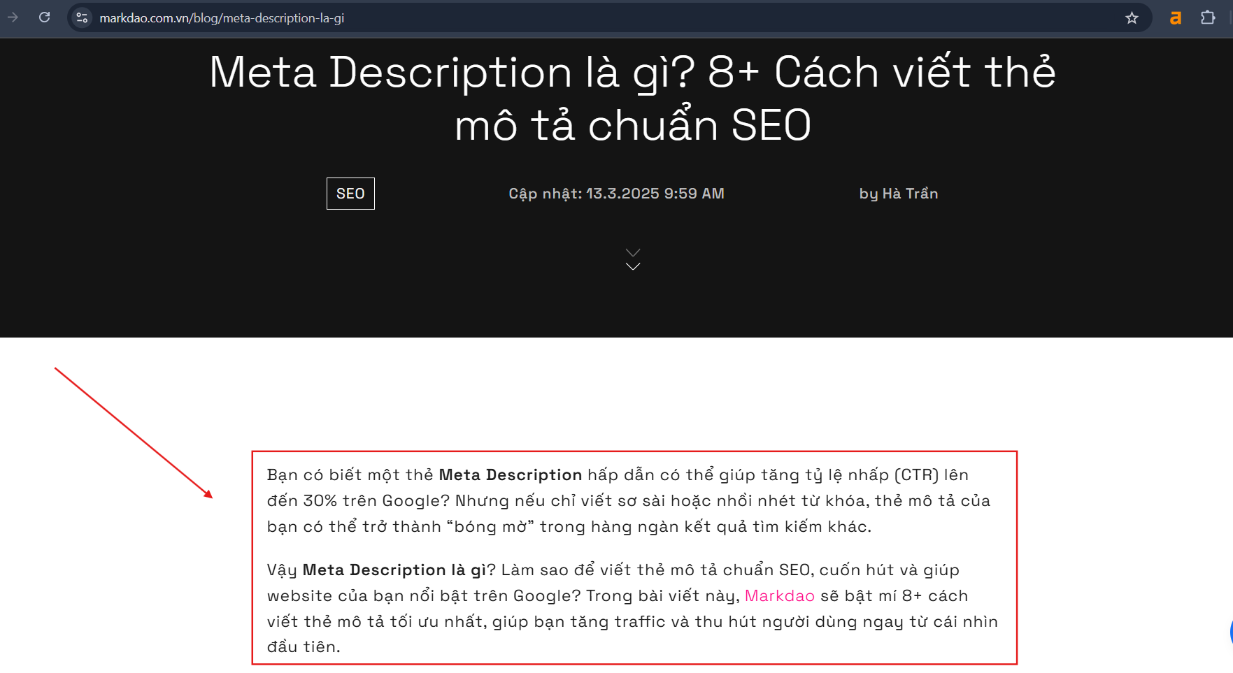 Sapo là đoạn văn mở đầu của bài viết