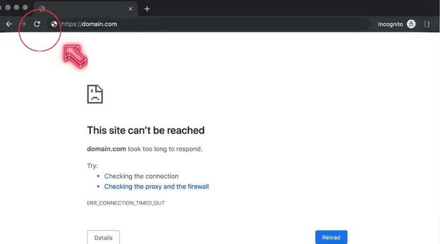 Dấu hiệu nhận biết lỗi Connection Timed Out